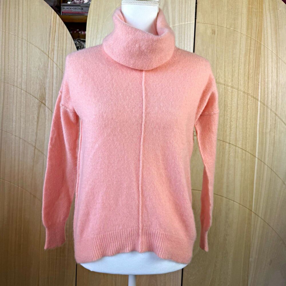 Max Studio 100% 2 Ply Cashmere Cowl Neck Sweater Blush Pink Size M Coquette